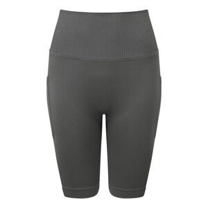 TriDri Womens/Ladies Ribbed Seamless 3D Cycling Shorts / Charcoal